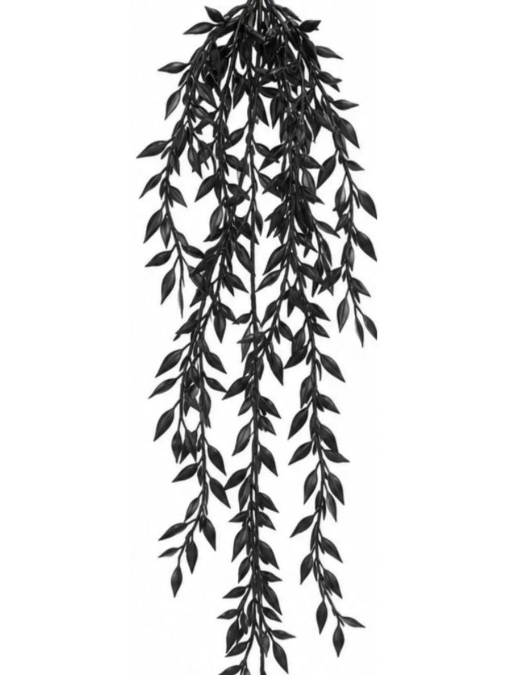 Black Hanging Vine 10 Stem Gothic Halloween Greenery 28 Inch Faux Trailing Plant
